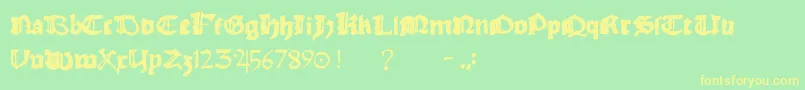 Шрифт Rhymechronicle1494 – жёлтые шрифты на зелёном фоне