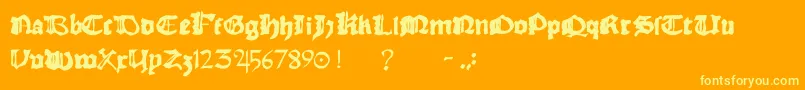 Rhymechronicle1494 Font – Yellow Fonts on Orange Background