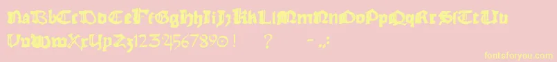 Rhymechronicle1494 Font – Yellow Fonts on Pink Background