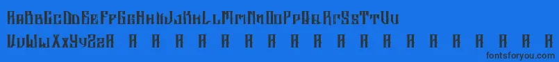 フォントAltrashedBroken – 黒い文字の青い背景