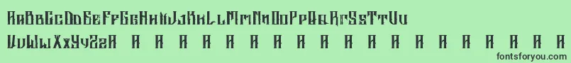 フォントAltrashedBroken – 緑の背景に黒い文字