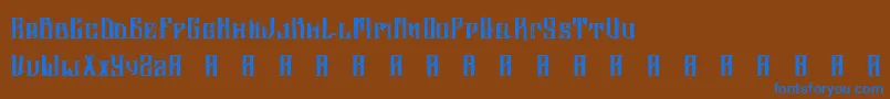 フォントAltrashedBroken – 茶色の背景に青い文字