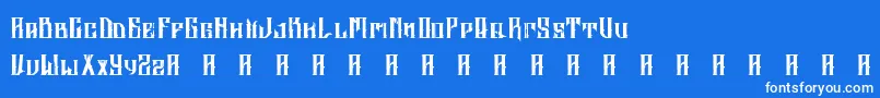 フォントAltrashedBroken – 青い背景に白い文字