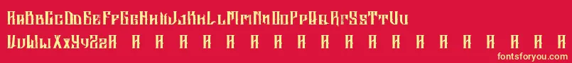 AltrashedBroken Font – Yellow Fonts on Red Background