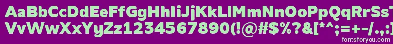 AminoBlack Font – Green Fonts on Purple Background