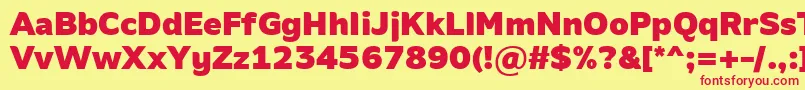 AminoBlack Font – Red Fonts on Yellow Background