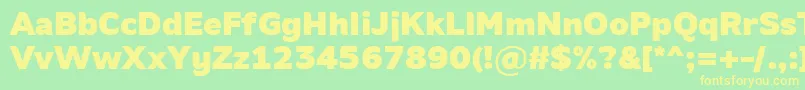 フォントAminoBlack – 黄色の文字が緑の背景にあります