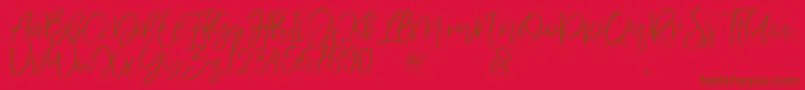 JandysDua-fontti – ruskeat fontit punaisella taustalla