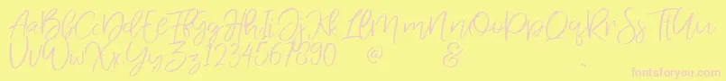 JandysDua Font – Pink Fonts on Yellow Background