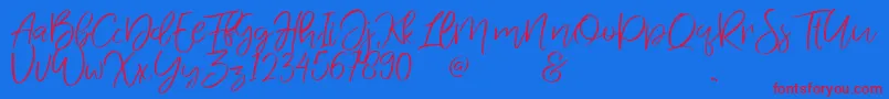 Шрифт JandysDua – красные шрифты на синем фоне