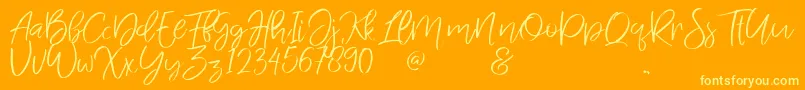 Шрифт JandysDua – жёлтые шрифты на оранжевом фоне