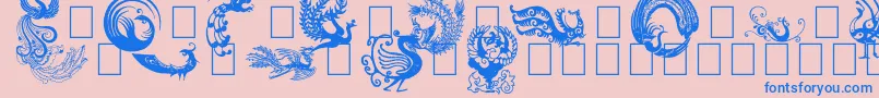 Phoenix-Schriftart – Blaue Schriften auf rosa Hintergrund