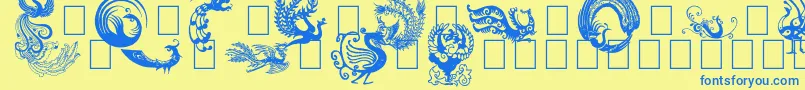 Czcionka Phoenix – niebieskie czcionki na żółtym tle