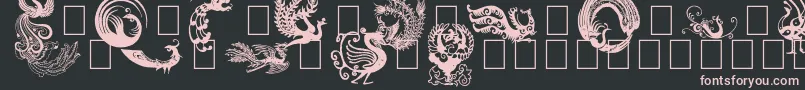 Phoenix-Schriftart – Rosa Schriften auf schwarzem Hintergrund