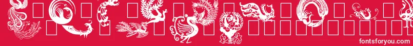 Phoenix-Schriftart – Weiße Schriften auf rotem Hintergrund