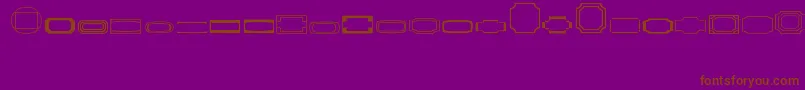 Borders1-Schriftart – Braune Schriften auf violettem Hintergrund