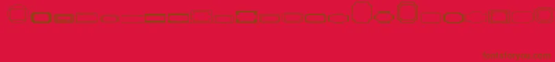 Borders1-Schriftart – Braune Schriften auf rotem Hintergrund