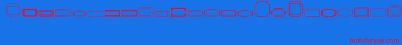 Borders1-Schriftart – Rote Schriften auf blauem Hintergrund