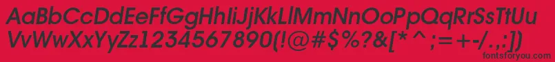 Avant16 Font – Black Fonts on Red Background
