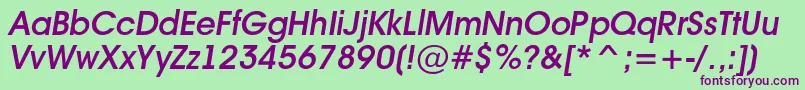 Avant16 Font – Purple Fonts on Green Background