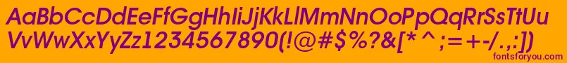 Avant16 Font – Purple Fonts on Orange Background