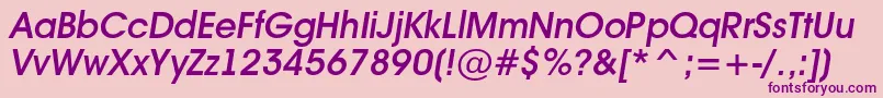 Avant16 Font – Purple Fonts on Pink Background