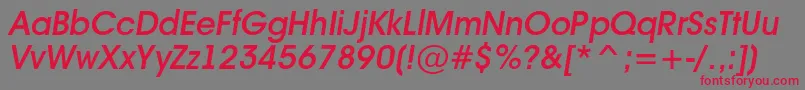 Avant16 Font – Red Fonts on Gray Background
