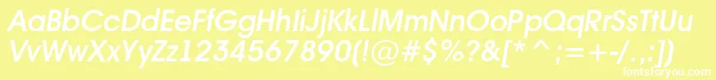 Avant16 Font – White Fonts on Yellow Background