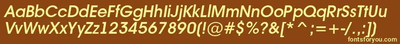 Avant16 Font – Yellow Fonts on Brown Background
