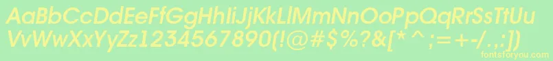 Avant16 Font – Yellow Fonts on Green Background