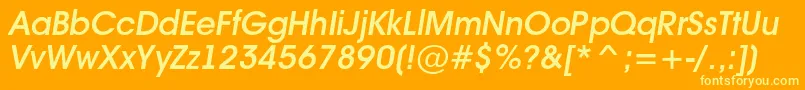Avant16 Font – Yellow Fonts on Orange Background