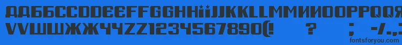 Шрифт RussianSpring – чёрные шрифты на синем фоне