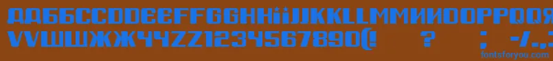 RussianSpring-Schriftart – Blaue Schriften auf braunem Hintergrund