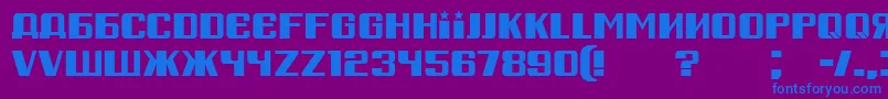 RussianSpring Font – Blue Fonts on Purple Background