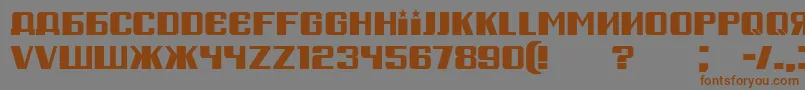 フォントRussianSpring – 茶色の文字が灰色の背景にあります。
