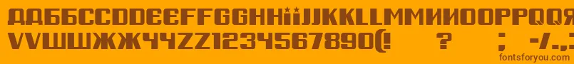RussianSpring-Schriftart – Braune Schriften auf orangefarbenem Hintergrund