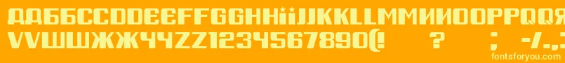 フォントRussianSpring – オレンジの背景に黄色の文字