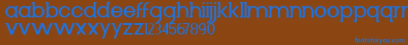 フォントDiminuto – 茶色の背景に青い文字