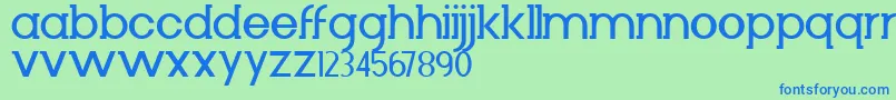 Diminuto-Schriftart – Blaue Schriften auf grünem Hintergrund