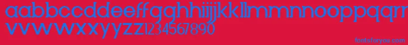 フォントDiminuto – 赤い背景に青い文字