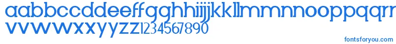 フォントDiminuto – 白い背景に青い文字