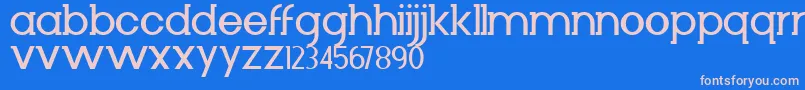 フォントDiminuto – ピンクの文字、青い背景