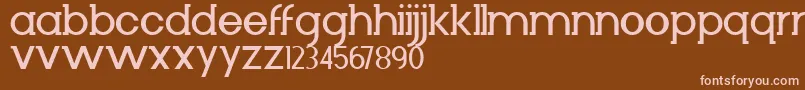 フォントDiminuto – 茶色の背景にピンクのフォント