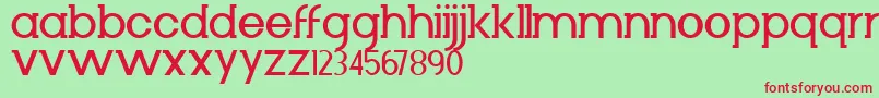 Diminuto-fontti – punaiset fontit vihreällä taustalla