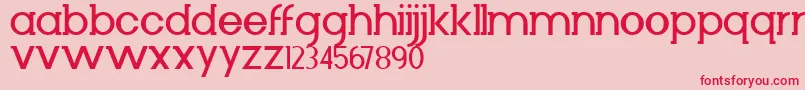 フォントDiminuto – ピンクの背景に赤い文字