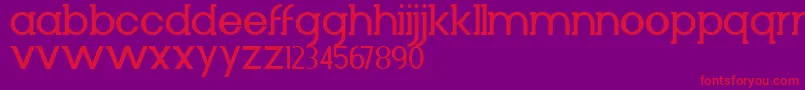 フォントDiminuto – 紫の背景に赤い文字