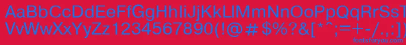 フォントPragmat6 – 赤い背景に青い文字