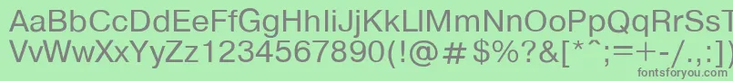 フォントPragmat6 – 緑の背景に灰色の文字