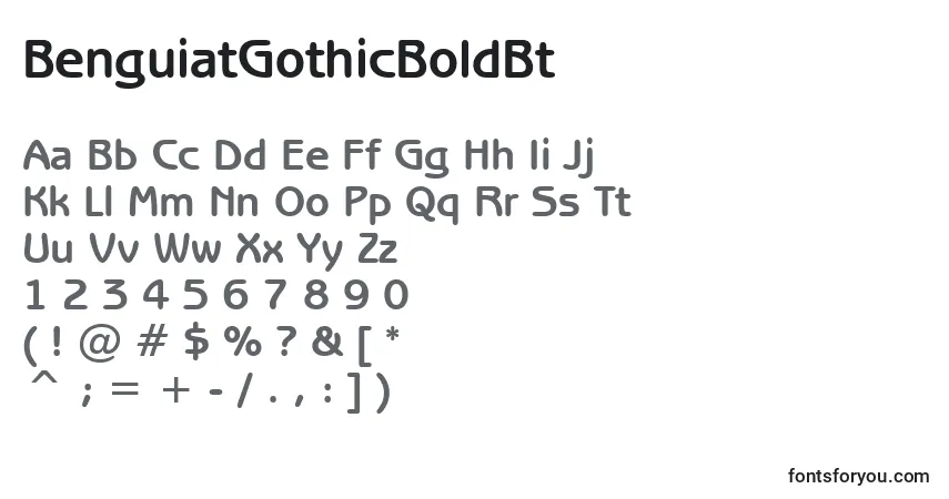 Czcionka BenguiatGothicBoldBt – alfabet, cyfry, specjalne znaki