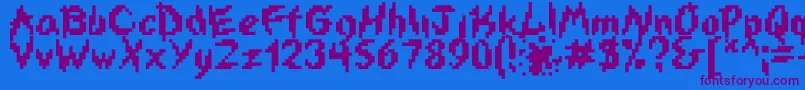 Iswasted Font – Purple Fonts on Blue Background